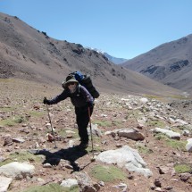 The second approach to the advanced base camp Cuesta Blanca